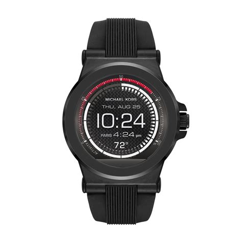 smartwatch michael kors black|Michael Kors black silicone watch.